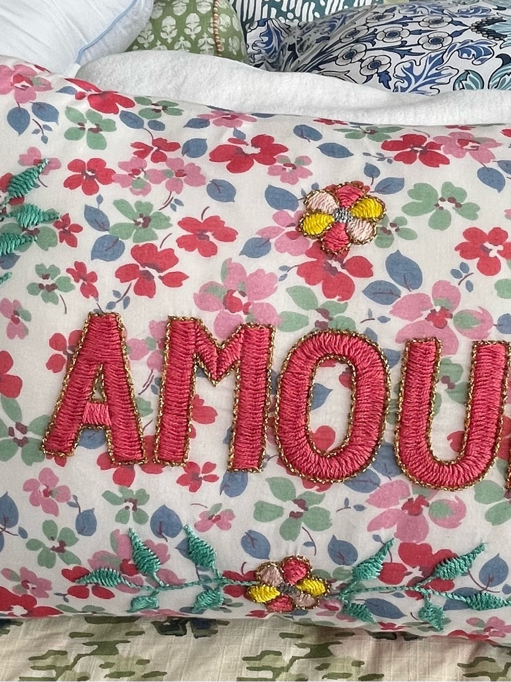 Embroidered French Boudoir Pillow from LoveShack Fancy NY